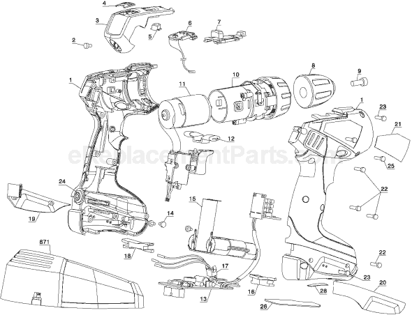 Page A Diagram and Parts List for SC1400 Type 1 Black and Decker Electric Drill